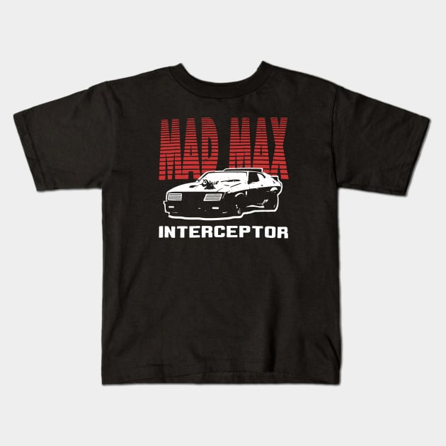 Black Car Ford Falcon V8 The Pursuit Special Interceptor from the movie Mad Max Kids T-Shirt by DaveLeonardo